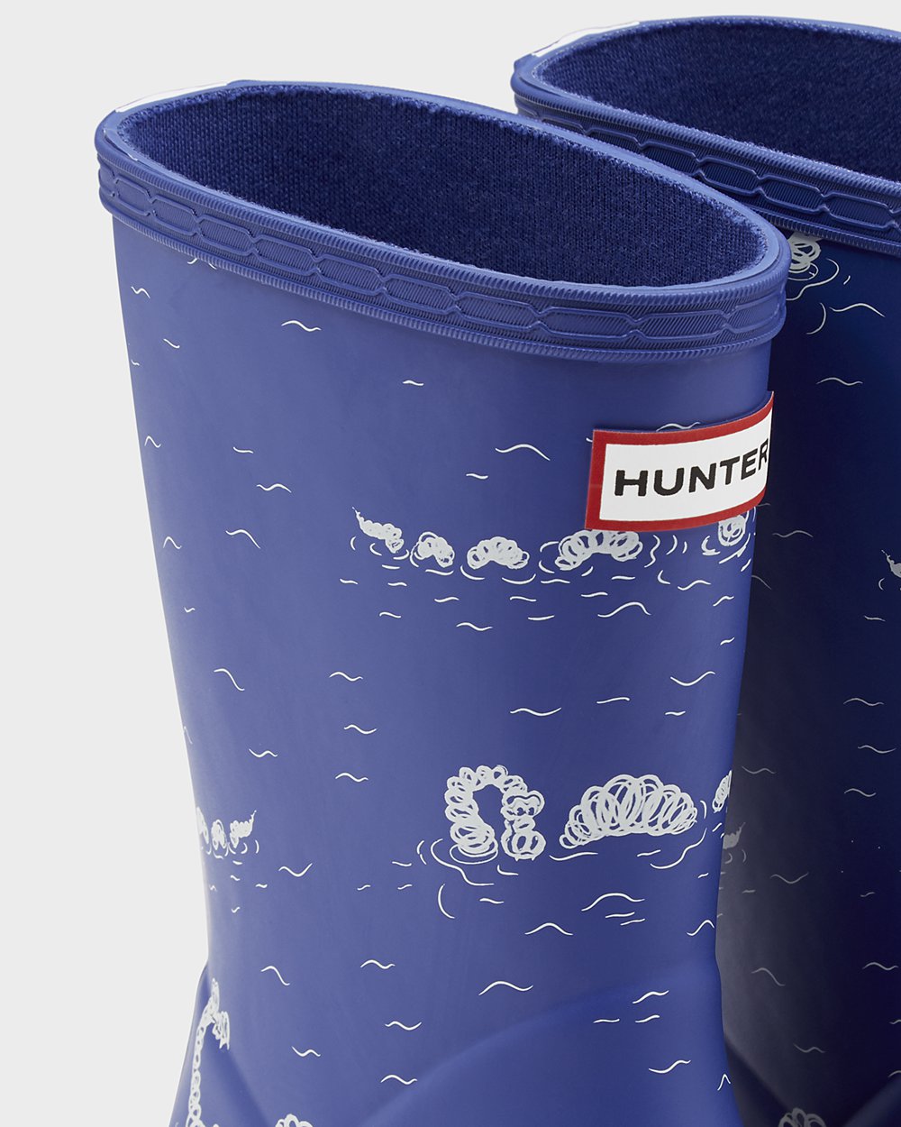 Kids Rain Boots - Hunter Original First Classic Nessie Print (64QNUVZTE) - Blue